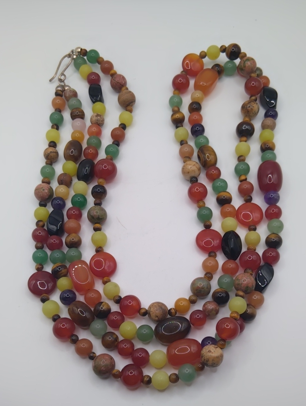 Jay King Two Strand Multi Stone Long Necklace 925